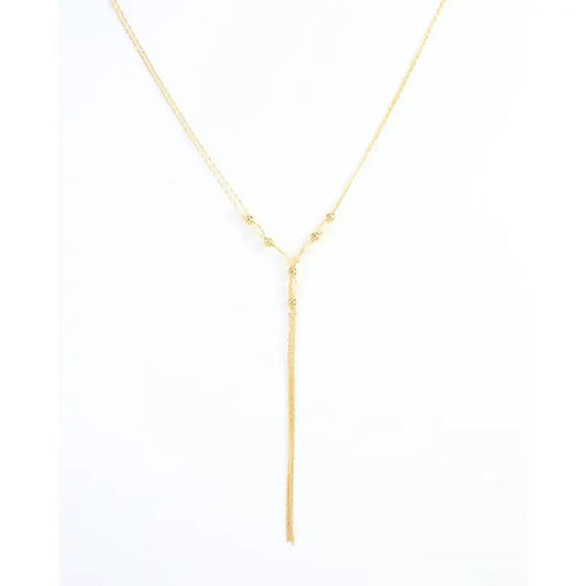 Merida Beaded Tassel Necklace Pearl