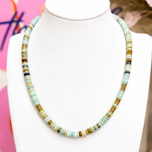 Coastal Stone Beaded Necklace