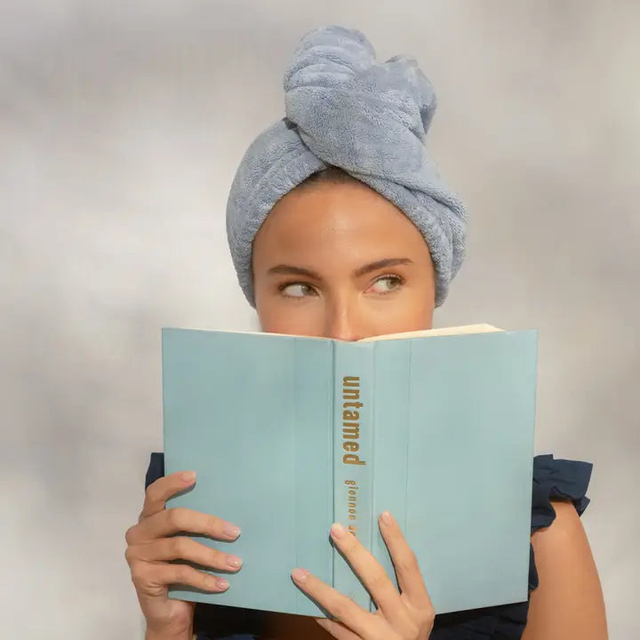 Plush Microfiber Towel Turban - Coastal Blue