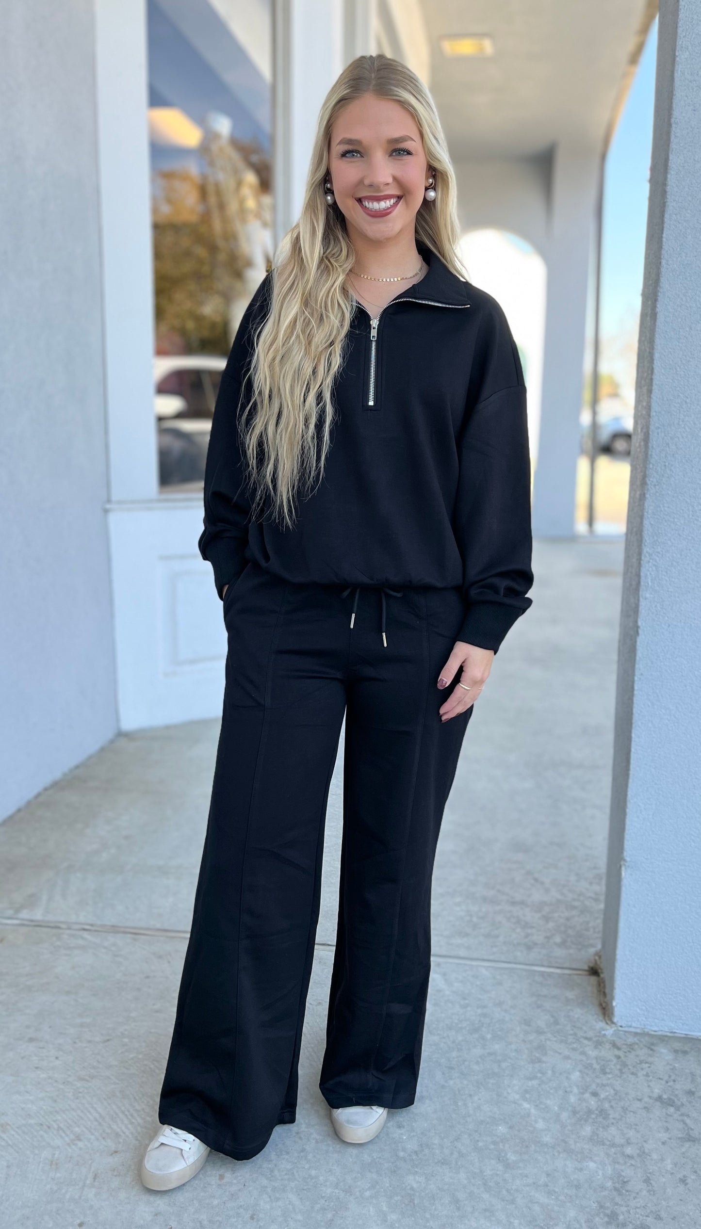 Black Quarter Zip Pullover