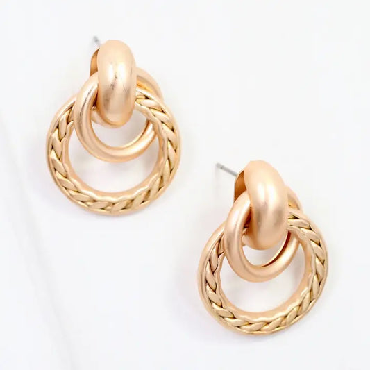 Coosa Twisted Double Loop Earrings