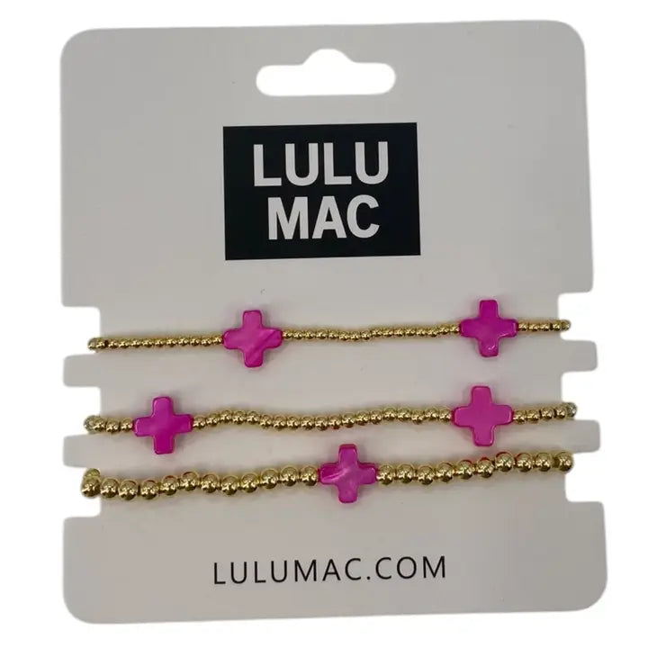 Hot Pink Cross Lulu Mac Bracelet