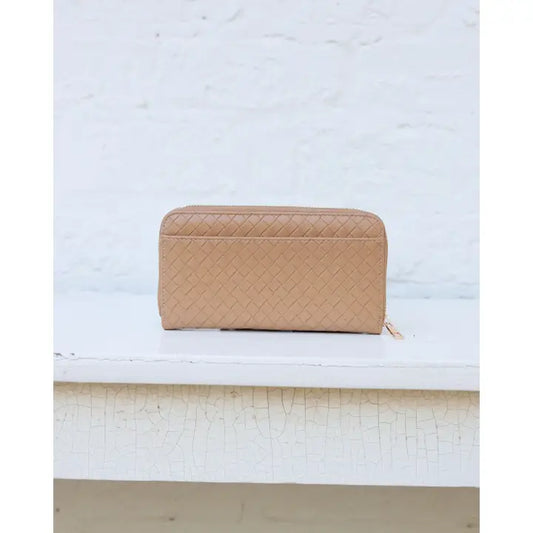 Penelope Wallet, Woven Tan