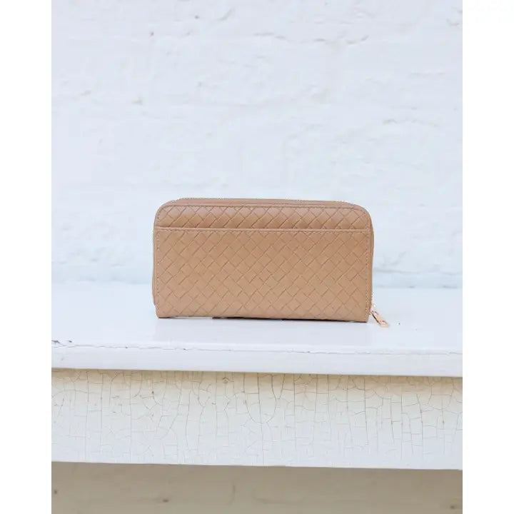 Penelope Wallet, Woven Tan