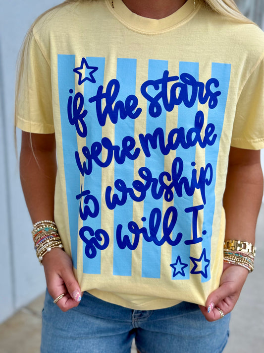Graphic Tee , Butter Worship Stripes
