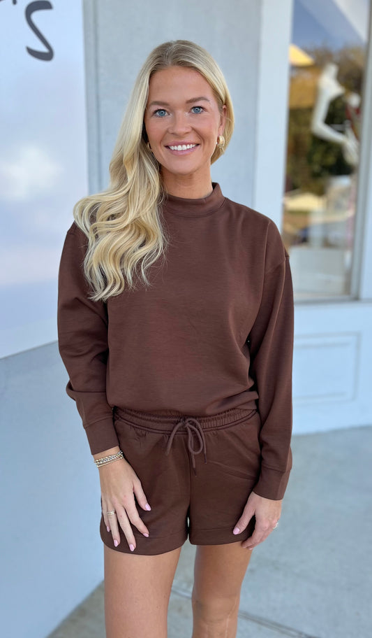 Scuba Pullover & Shorts SET, Brown