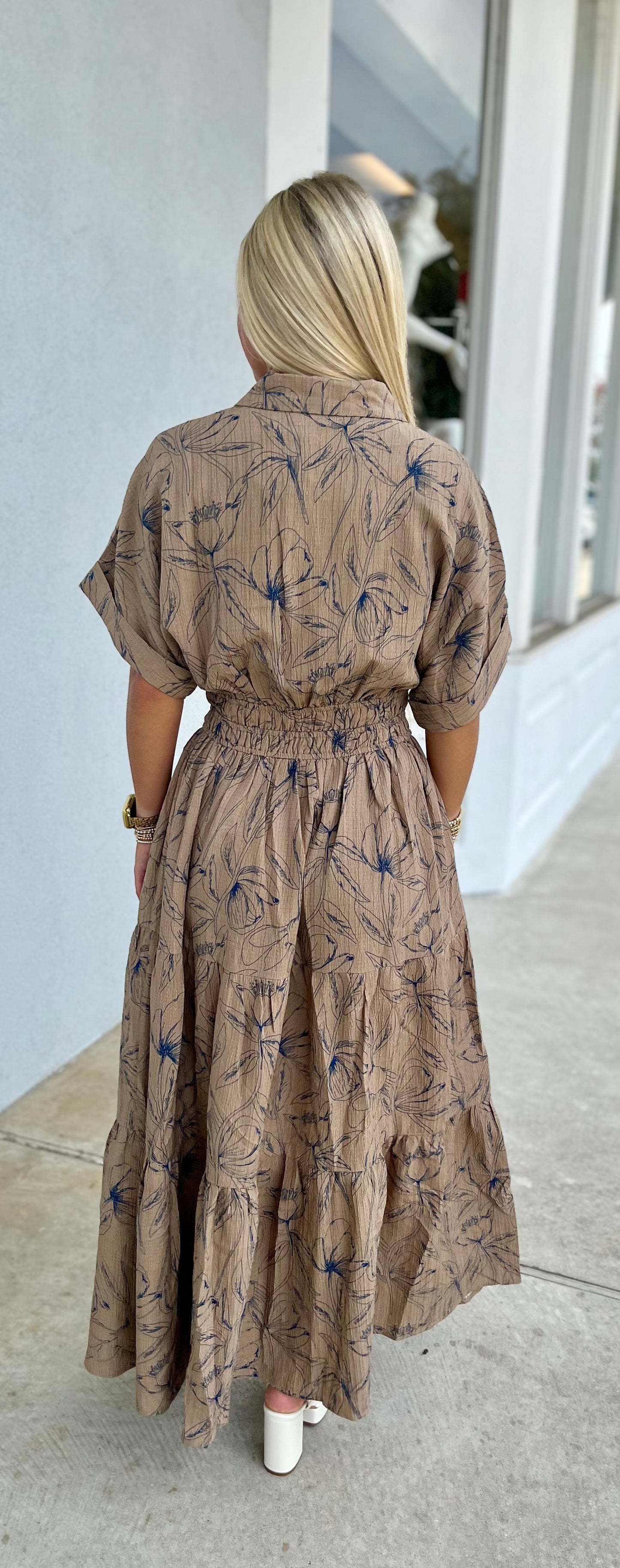 Romantic Floral Maxi Dress W Tiered Ruffles