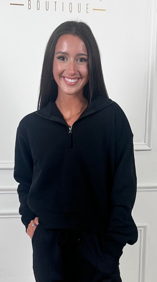 Black Half Zip Sweatshirt