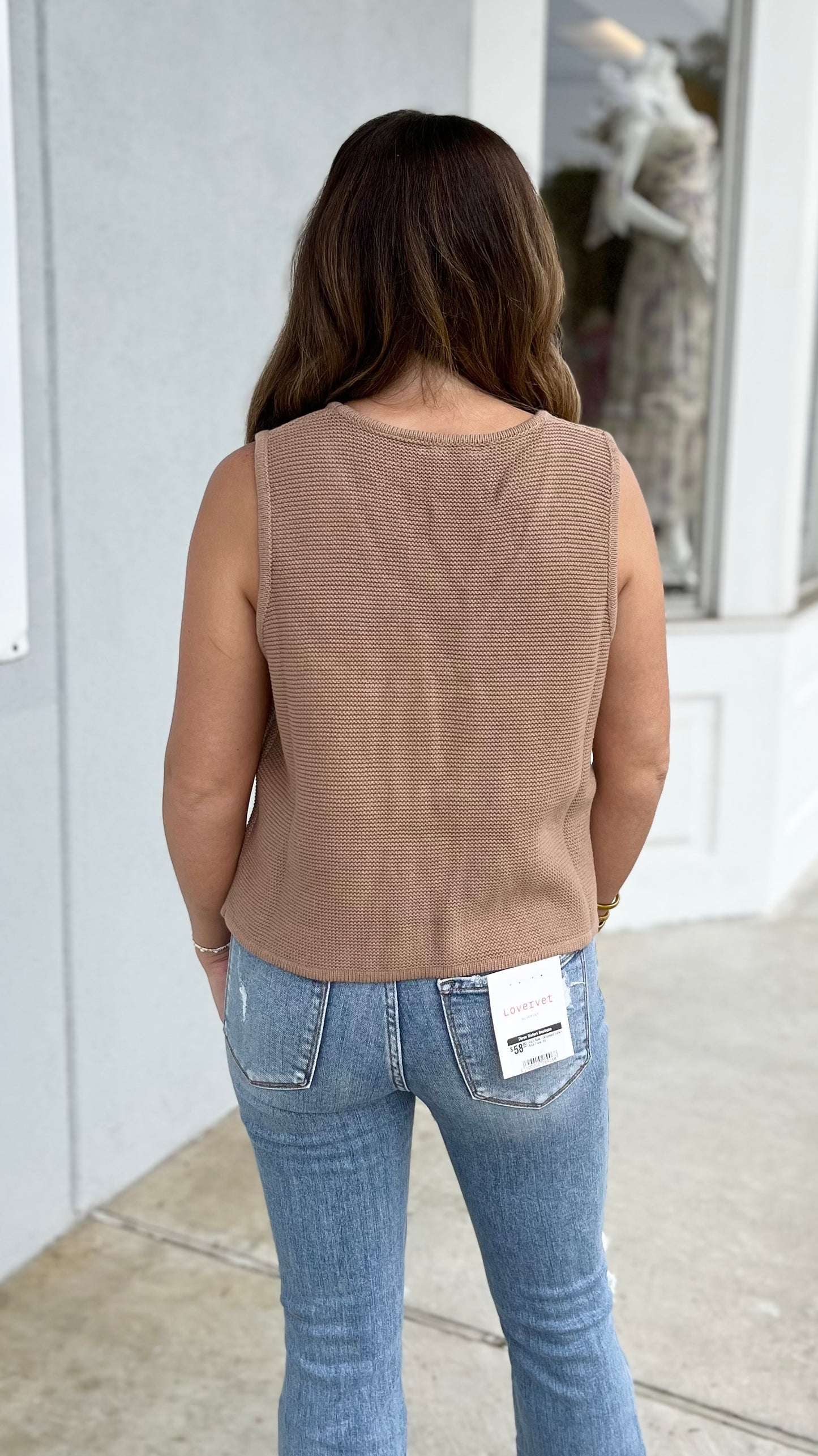 Coco Tie Front Sleeveless Sweater Vest