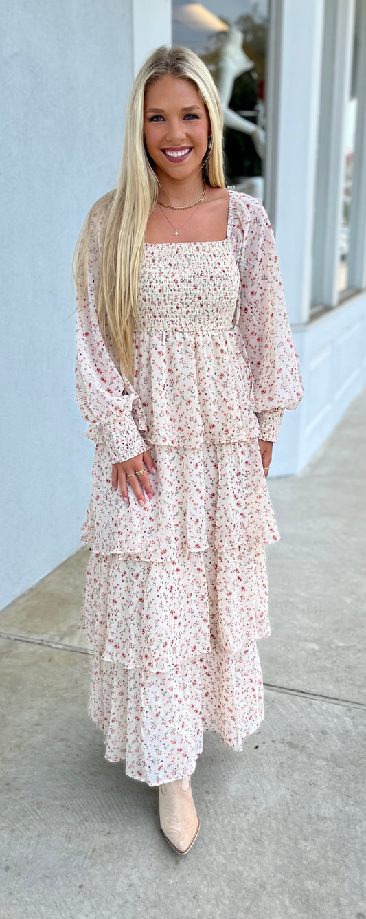 Floral Chiffon Maxi Dress
