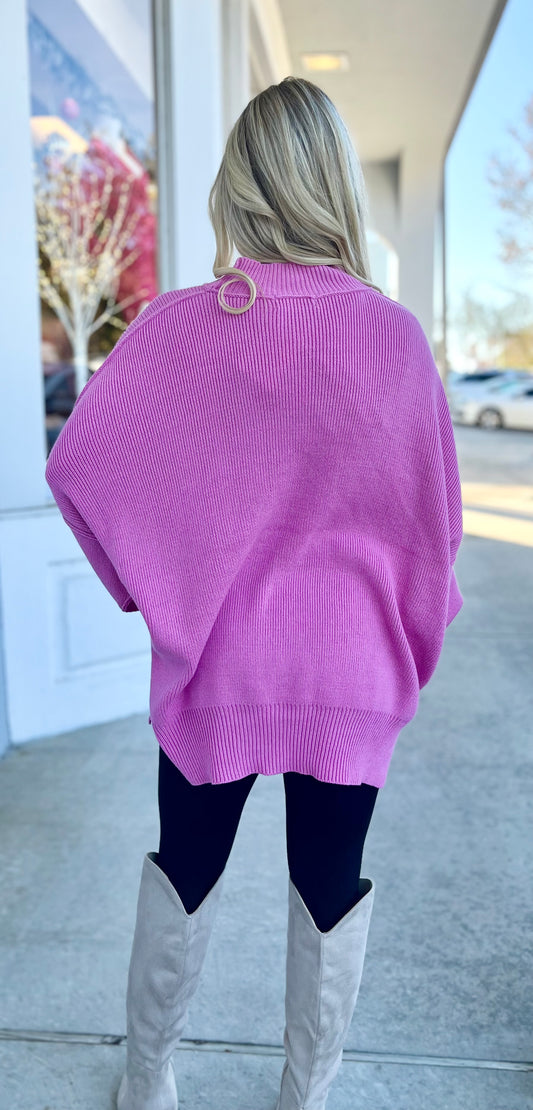 Candy Pink Oversized Sweater