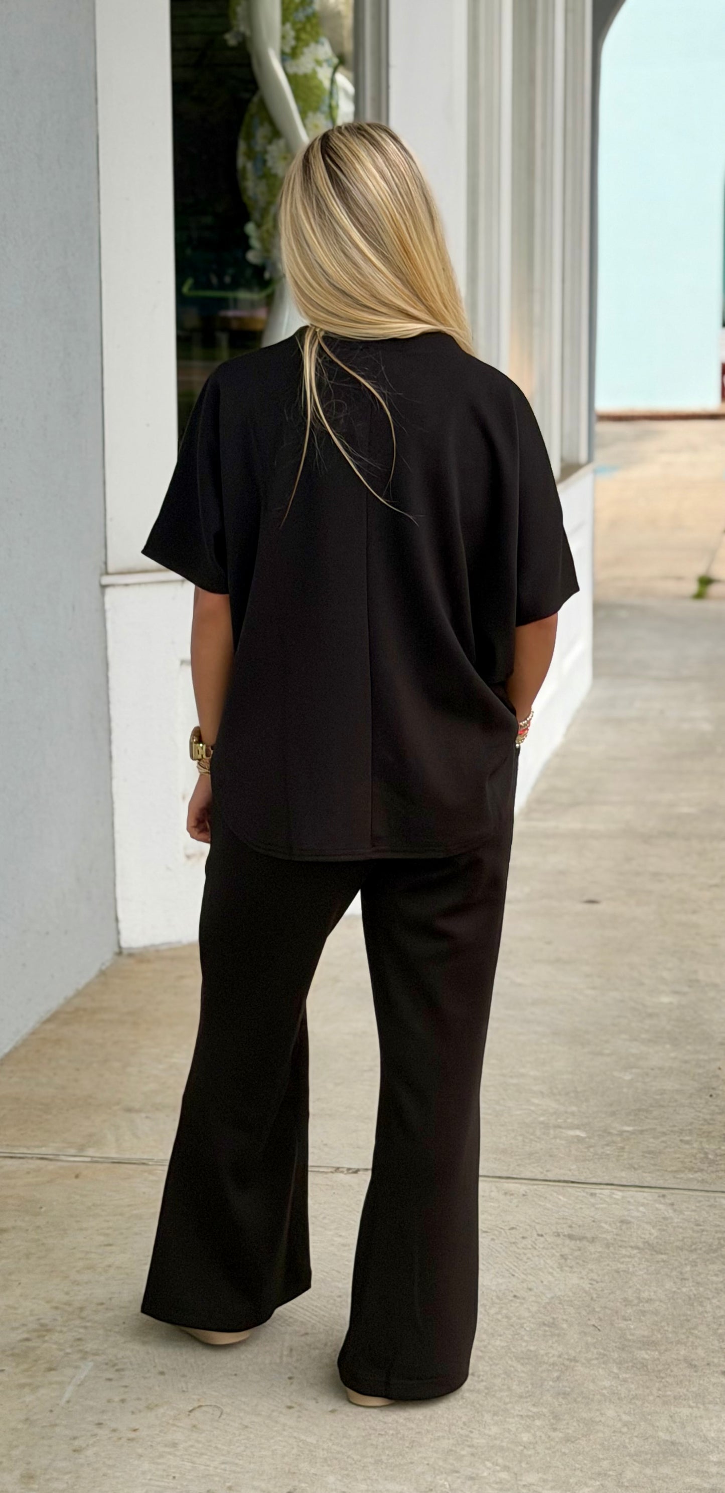 Plus Scuba Top & Pants SET, Black