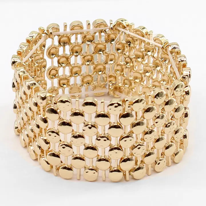 Gold Textured Stretch Bracelet