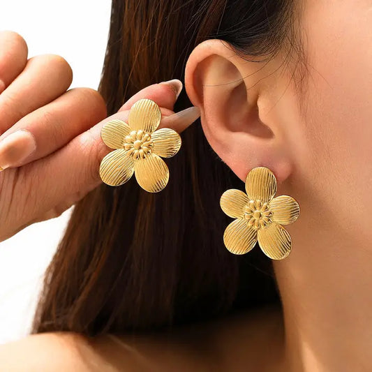 Gold Flower Earrings