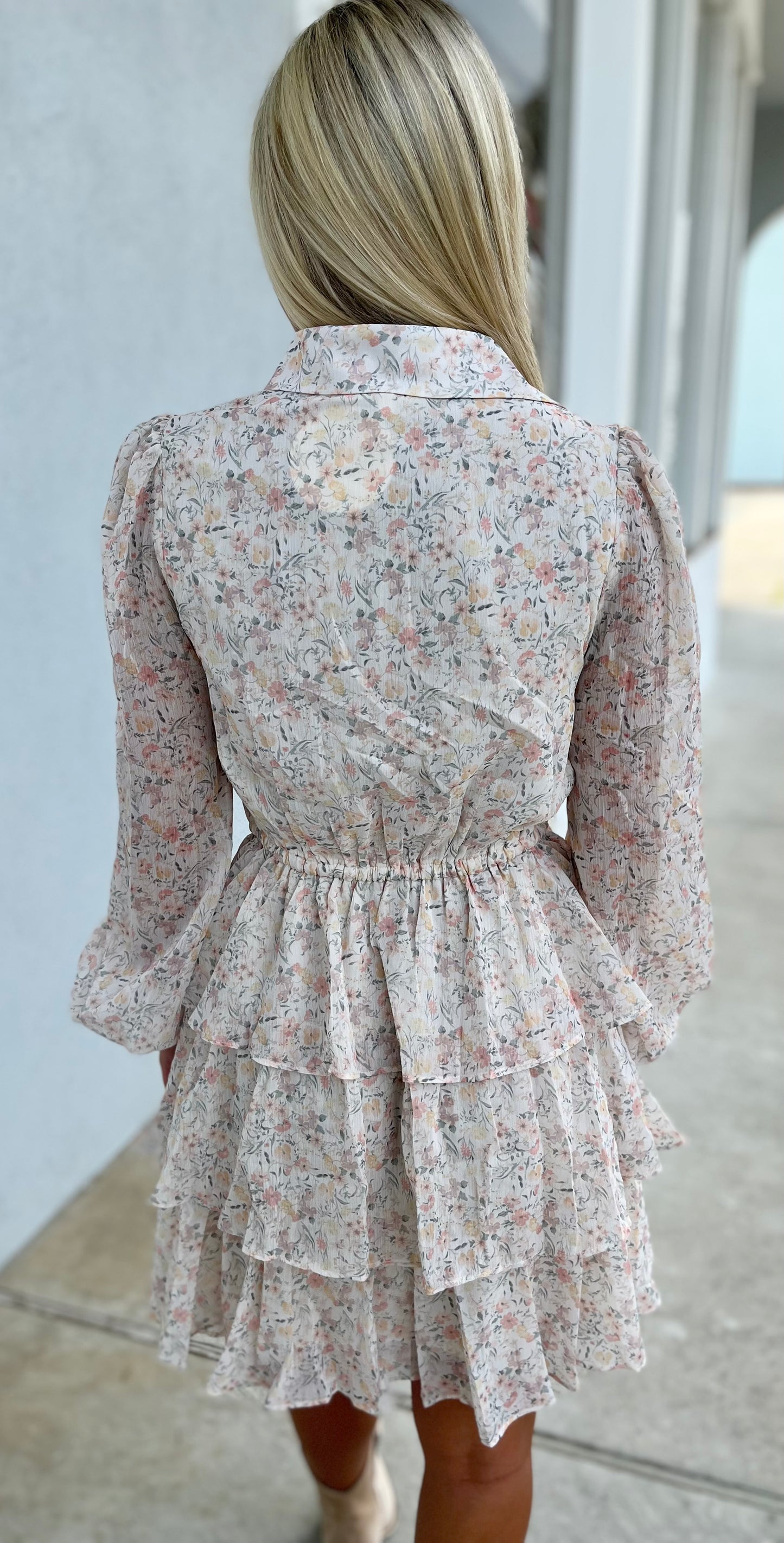 Elegant Floral Button Down Mini Dress