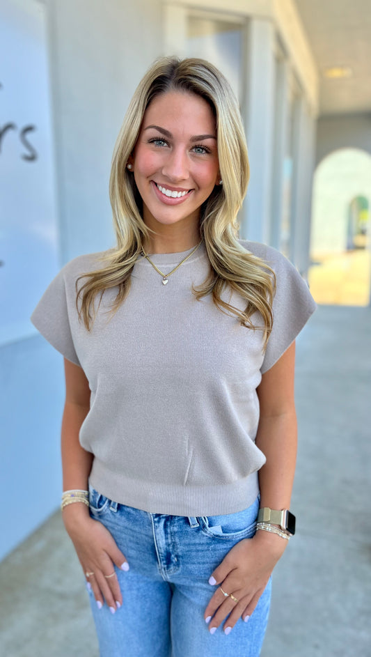 Round Neck Dolman Sleeve Sweater, Ash Mocha