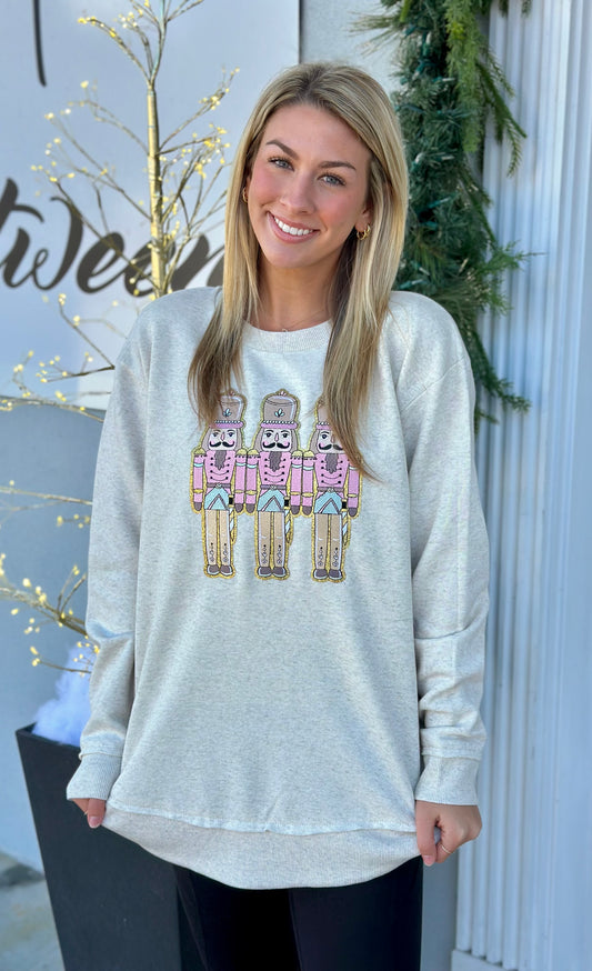 Pastel Nutcracker Patch Sweatshirt