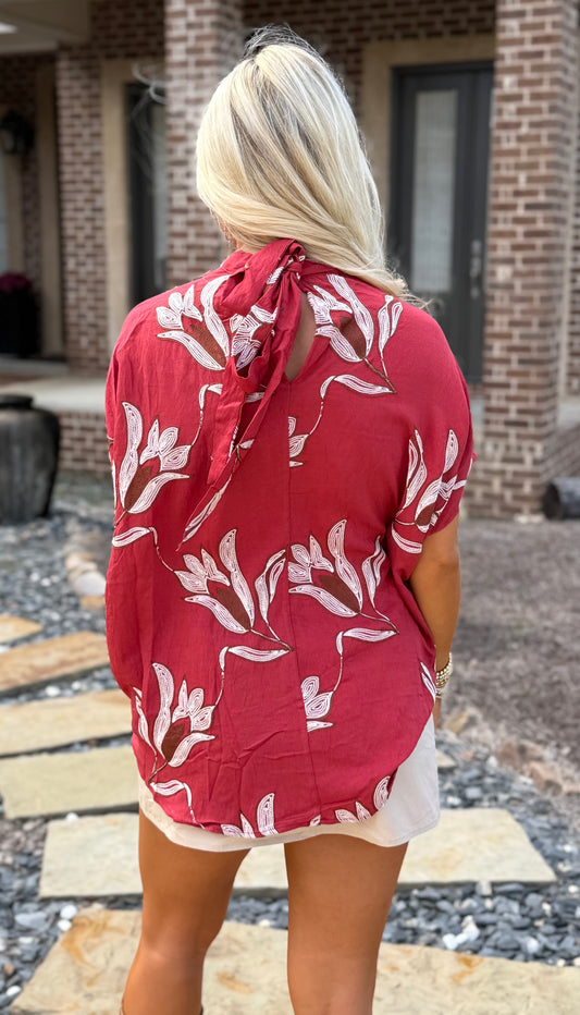 Embroidered Floral Blouse, Auburn