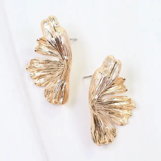 Amaya Leaf Fan Post Earring