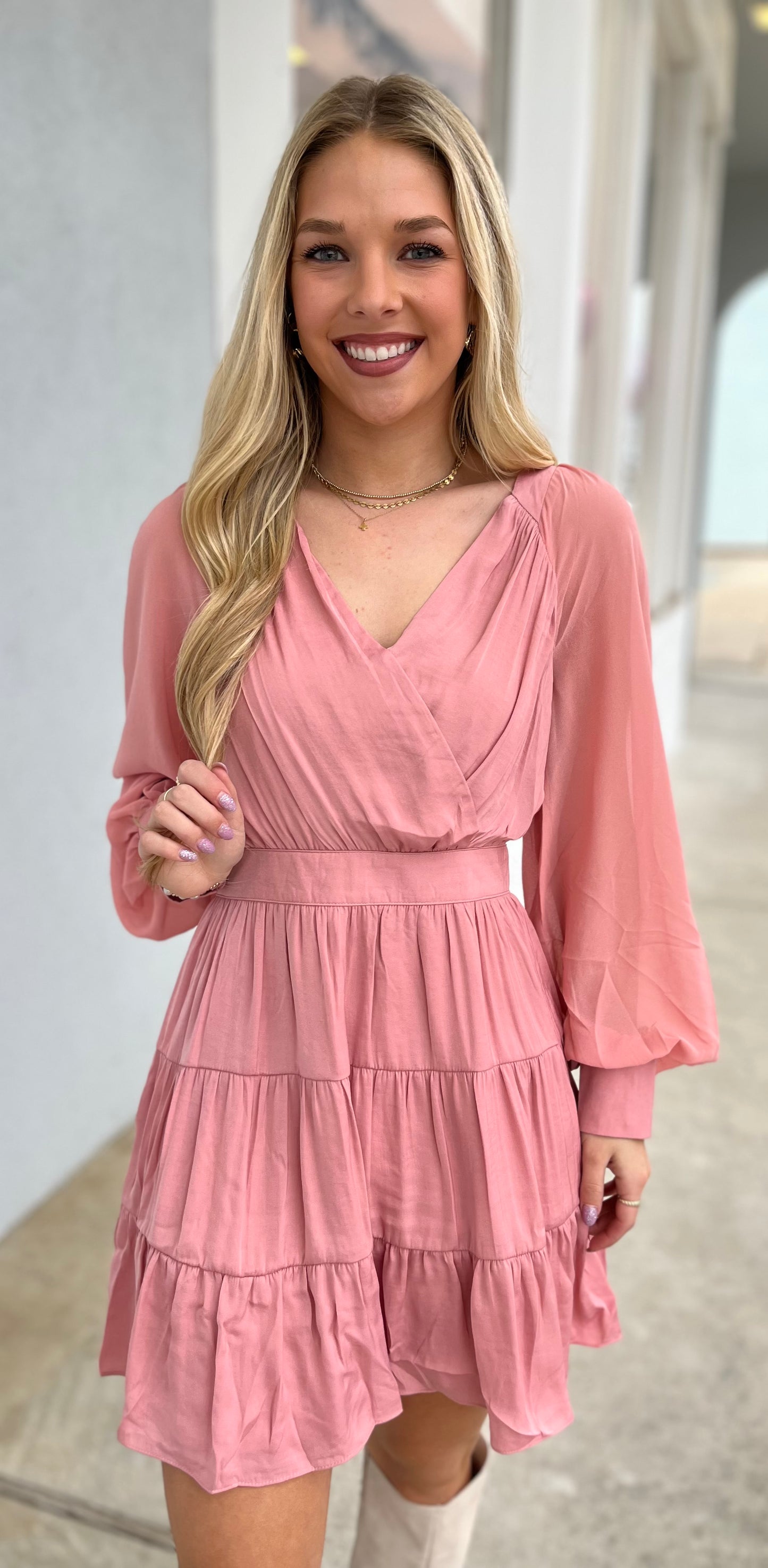 Primrose Surplice Tiered Dress