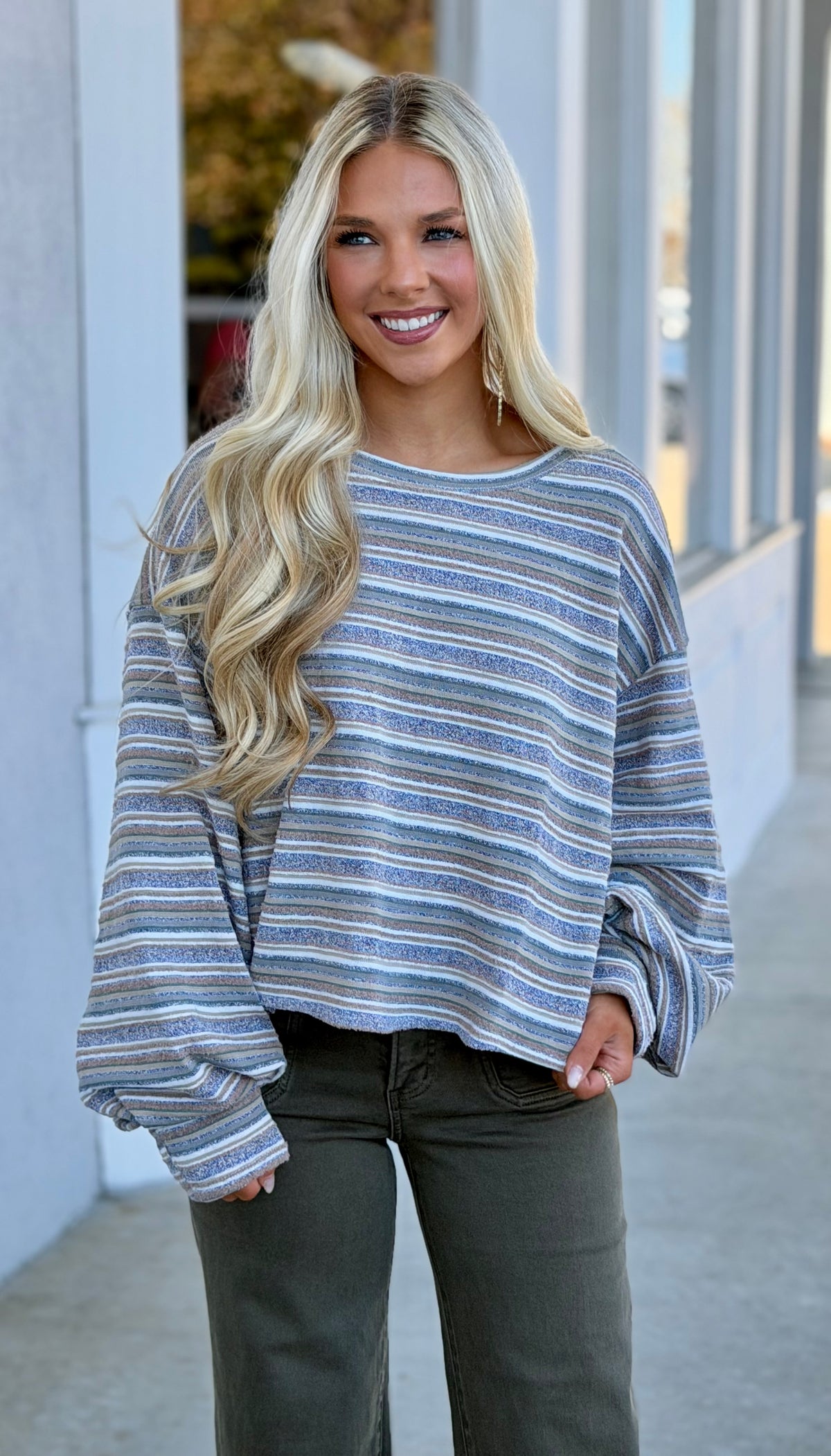 Multi Stripe Oversized Top