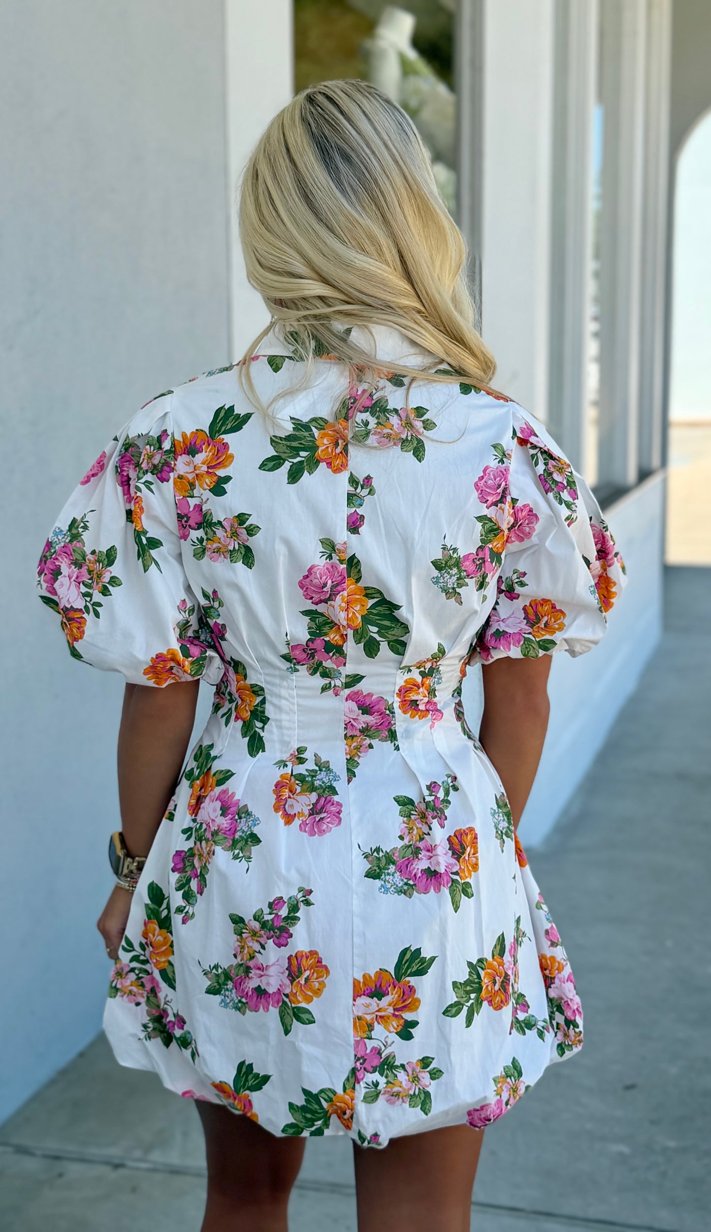 Olivia Floral Puff Sleeve Mini Dress