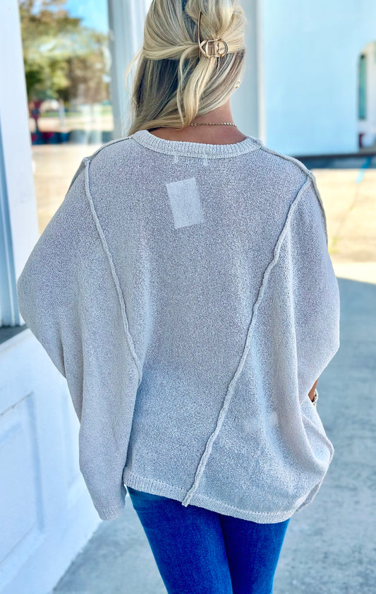 Sand Beige Relaxed Pullover