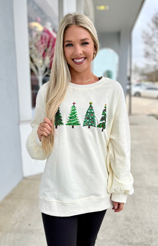 Christmas Tree Sequin Pullover