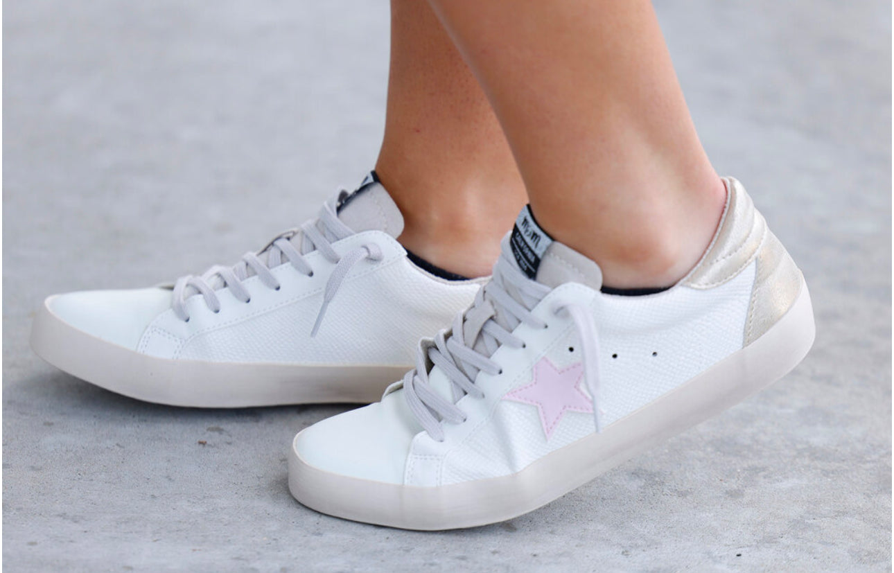 Sofia White/Pink Star Sneakers