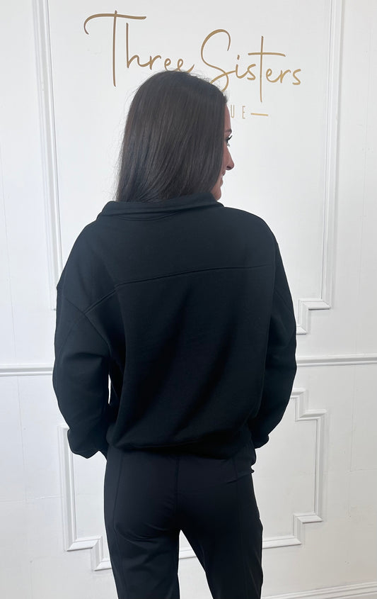 Black Half Zip Sweatshirt