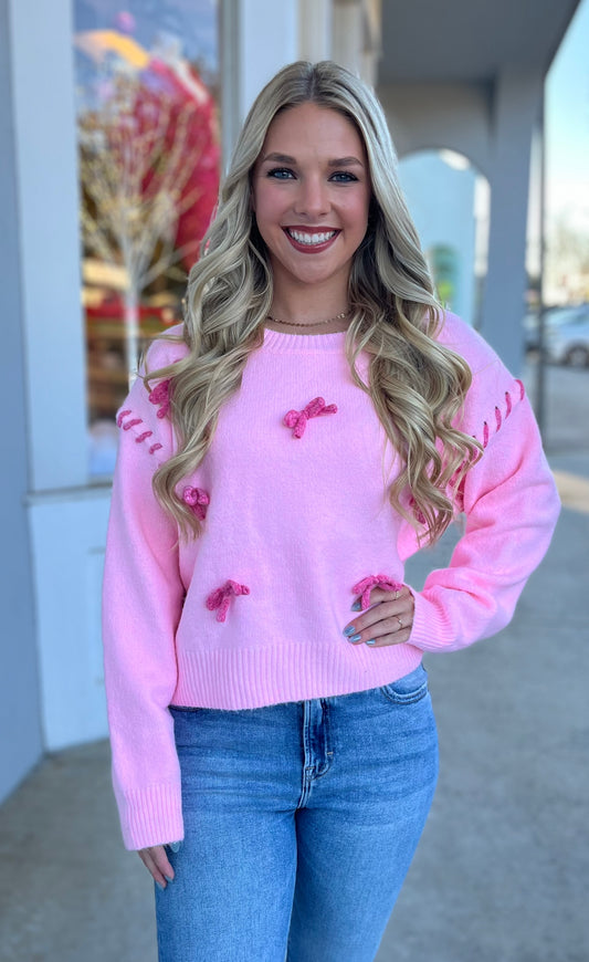 Blush Bow  Sweater