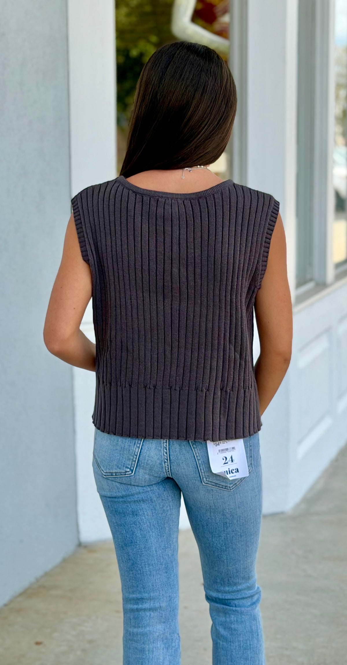 Shadow Ribbed Sweater Vest