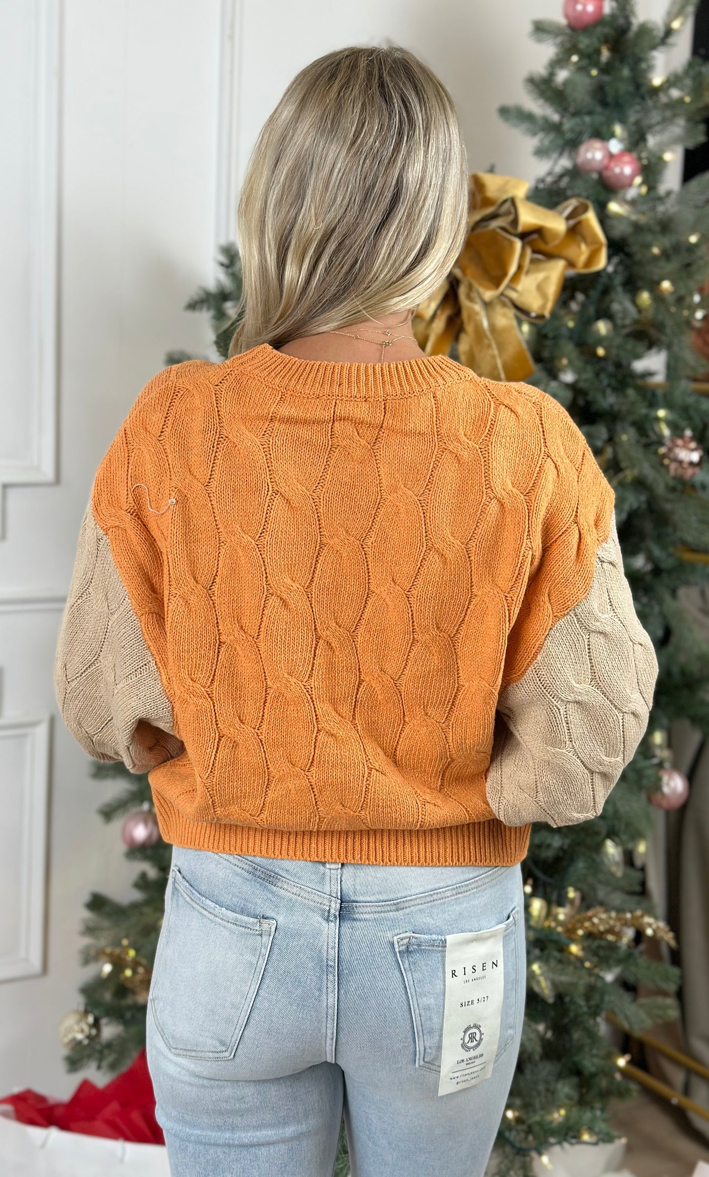 Orange/Tan Texture Sweater