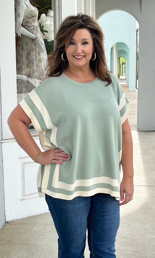 Sage Knit Top with Side Slit Plus