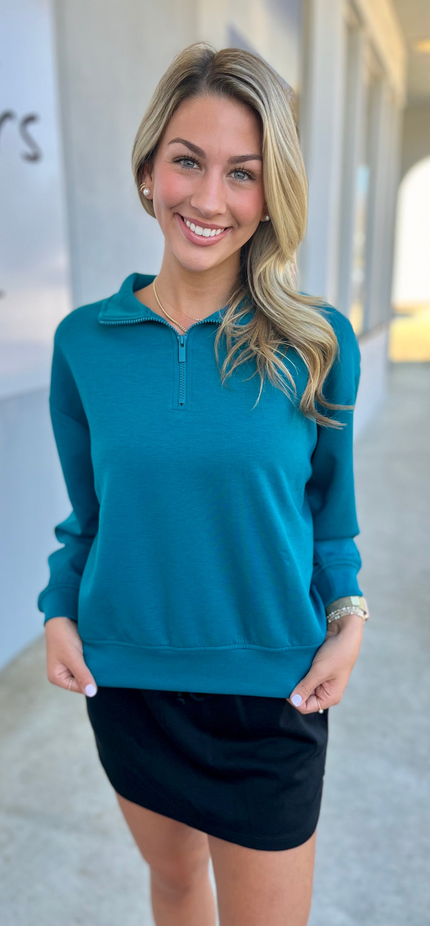 Scuba Half Zip Pullover, Ocean Teal