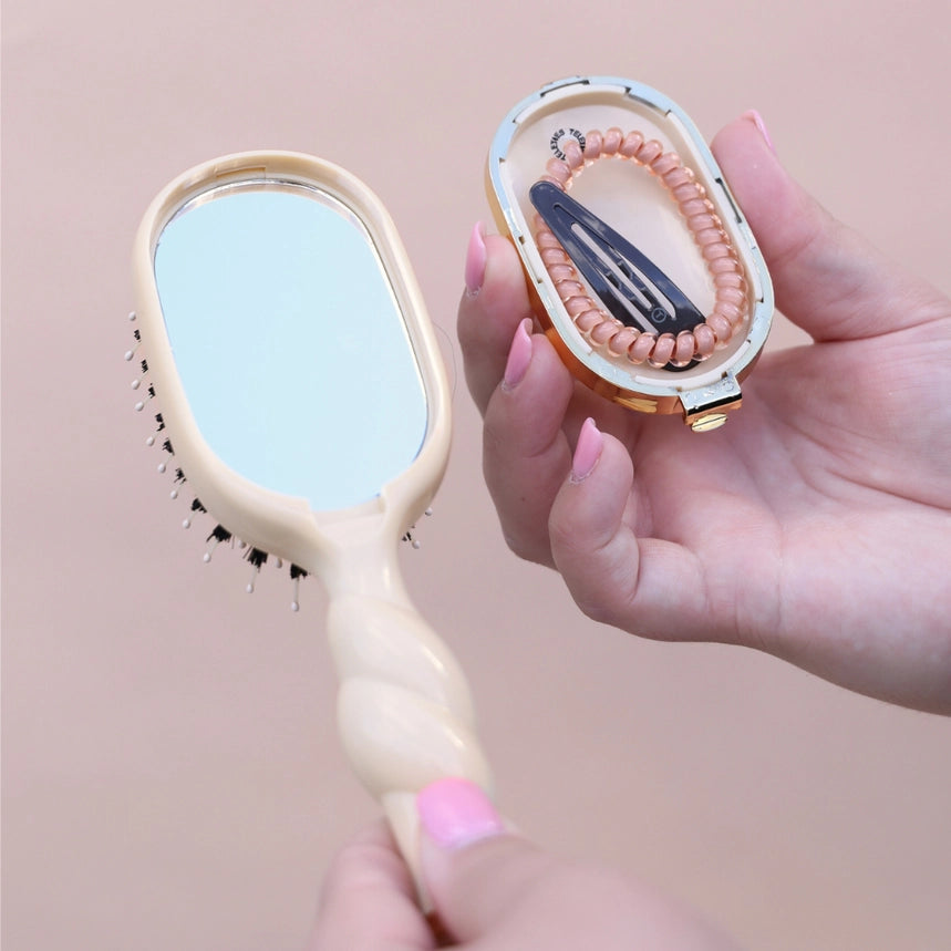 Mini Teletie Brush, Boar Tan