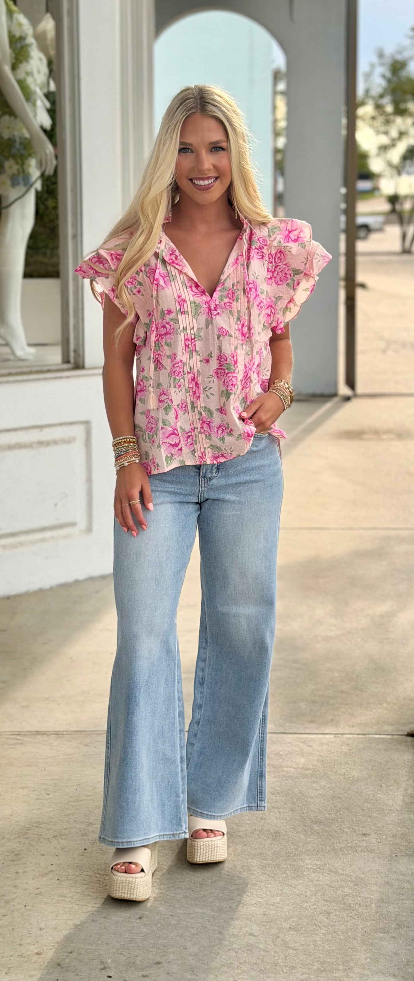 Bria Rosey Ruffle Blouse
