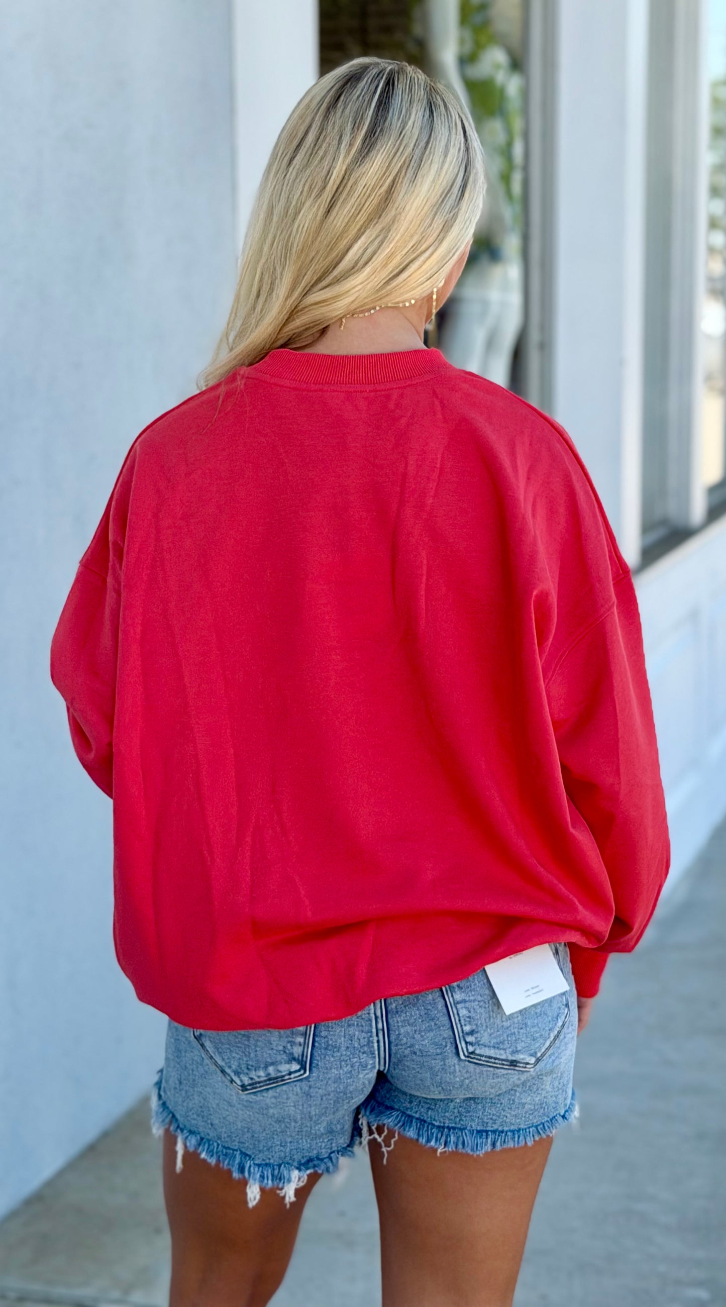 Tomato Long Sleeve Crew Neck USA Sweatshirt