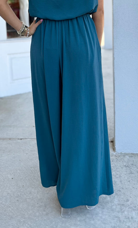 Teal Wide Leg Pants