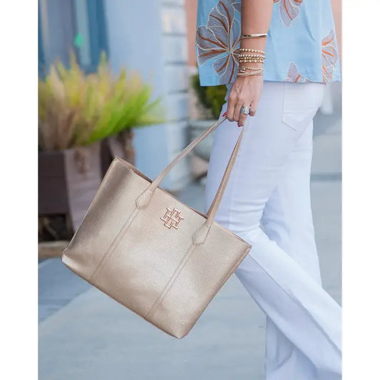 Heath Tote Bag, Woven Gold