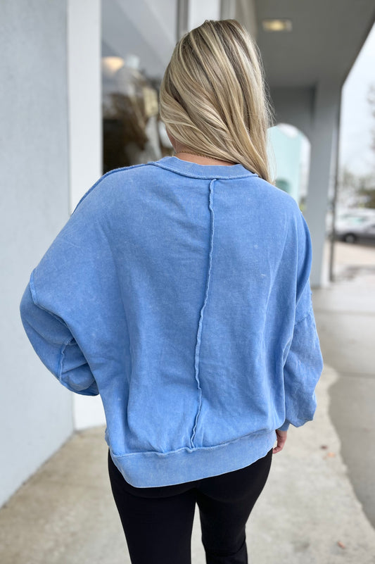 Peri Blue Mineral Washed Top