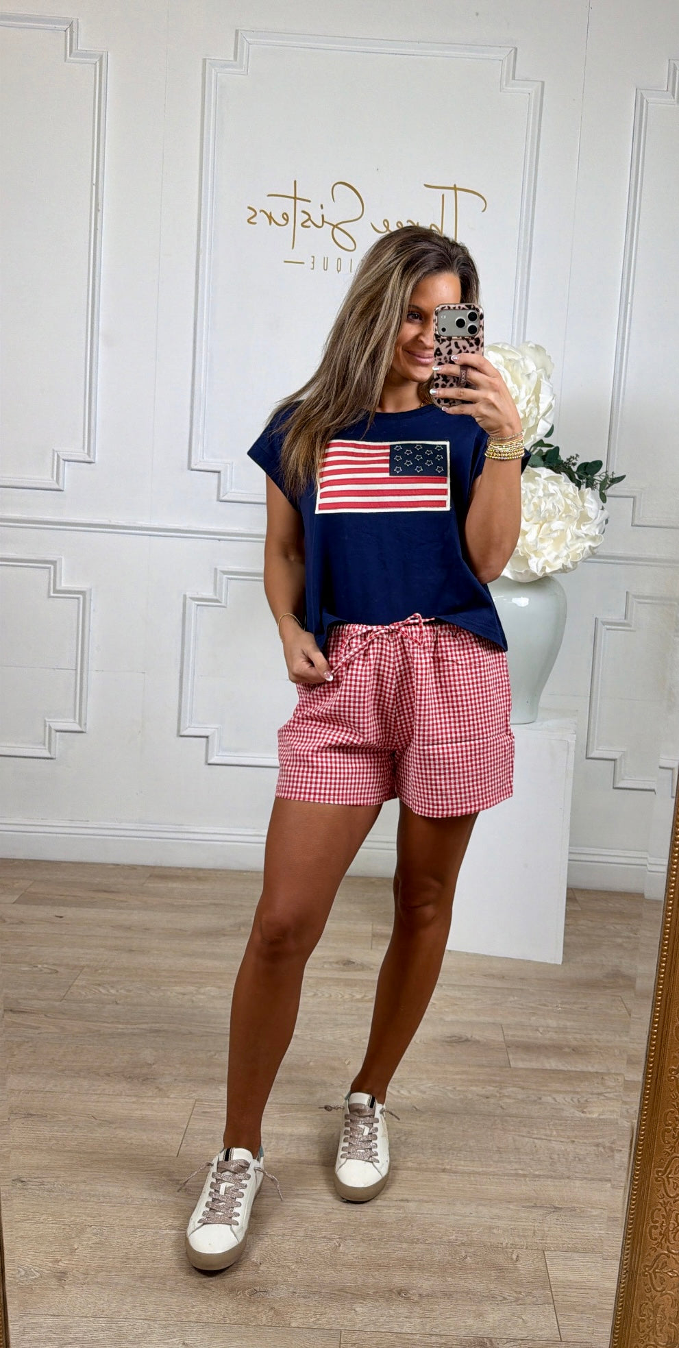 Flag Patch Tee, Navy