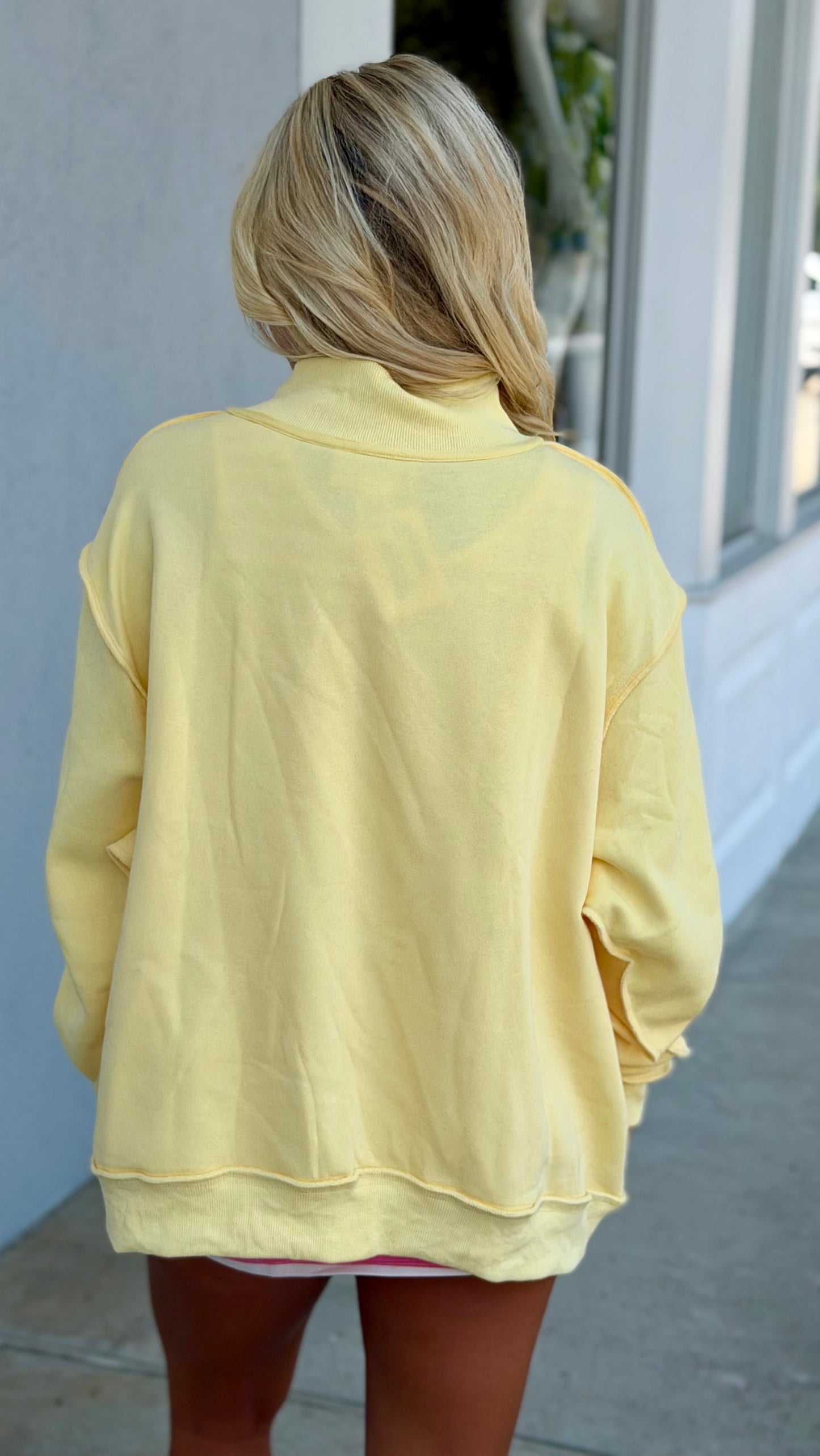 Delulu Embroidered Mock Neck Sweatshirt