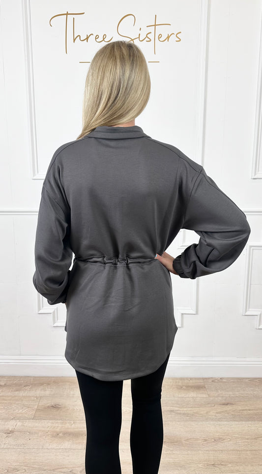 Charcoal Drawstring Jacket