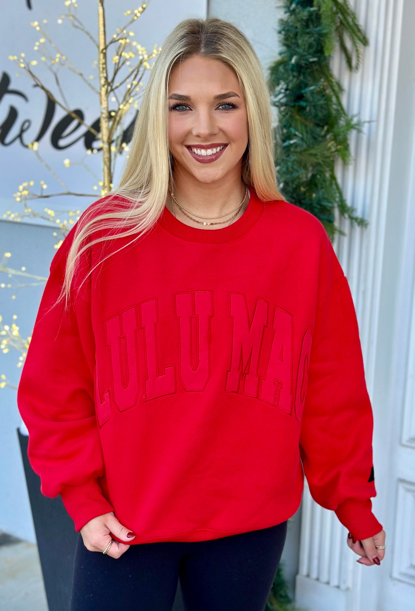 Red Monogram Lulu Mac Sweatshirt