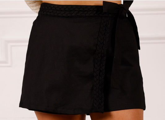 Black Rope Detail Skort