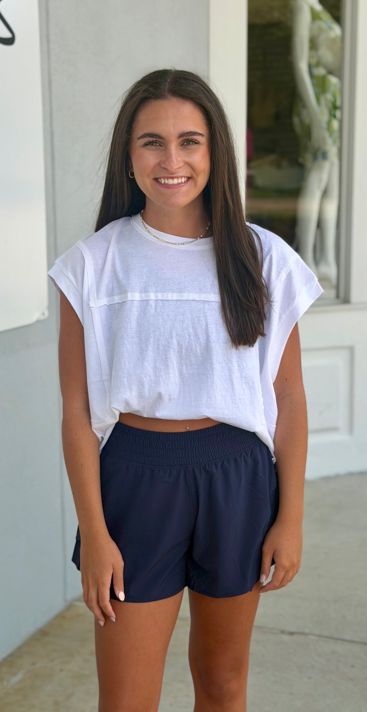 Poly Micro Shorts, Navy