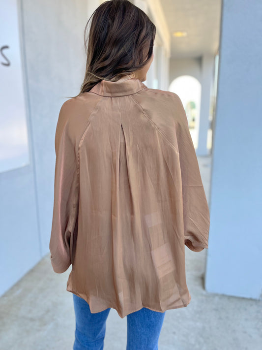 Brown Button Front Shirt