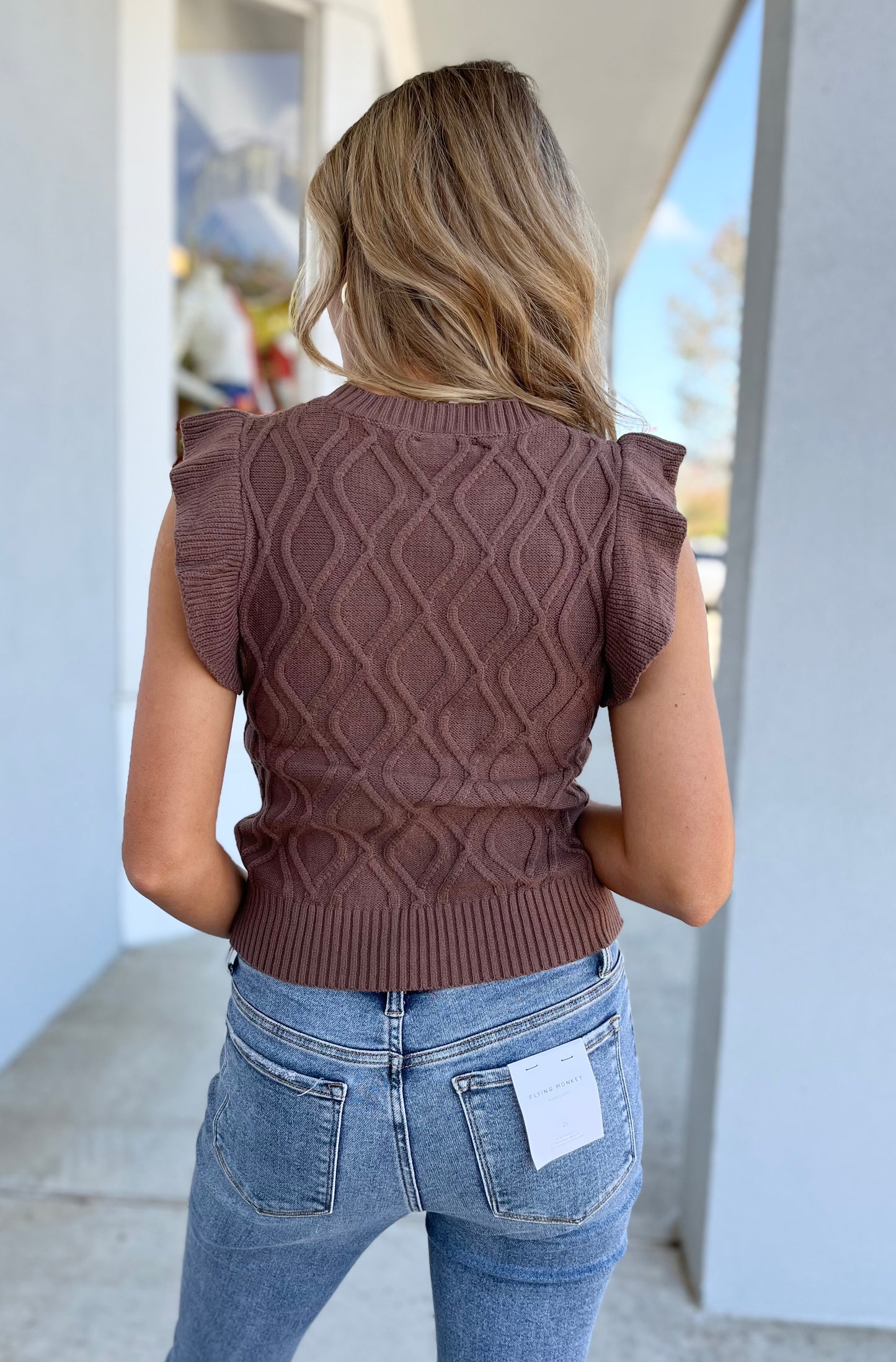 Ash Brown Cable Knit Sweater