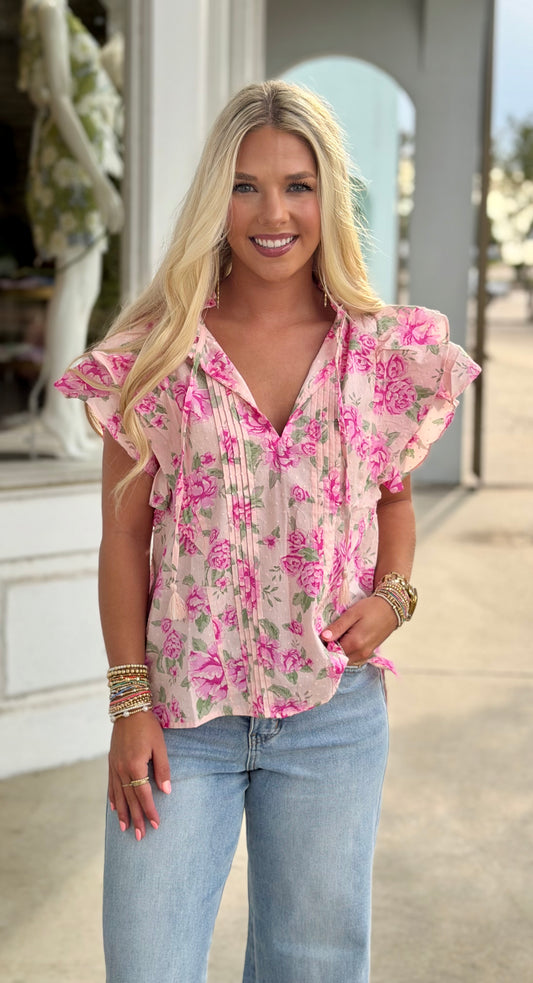 Bria Rosey Ruffle Blouse